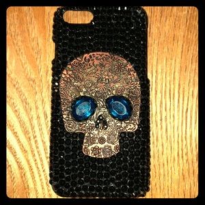 iPhone 7 or 8 Black Rhinestone Skull Case